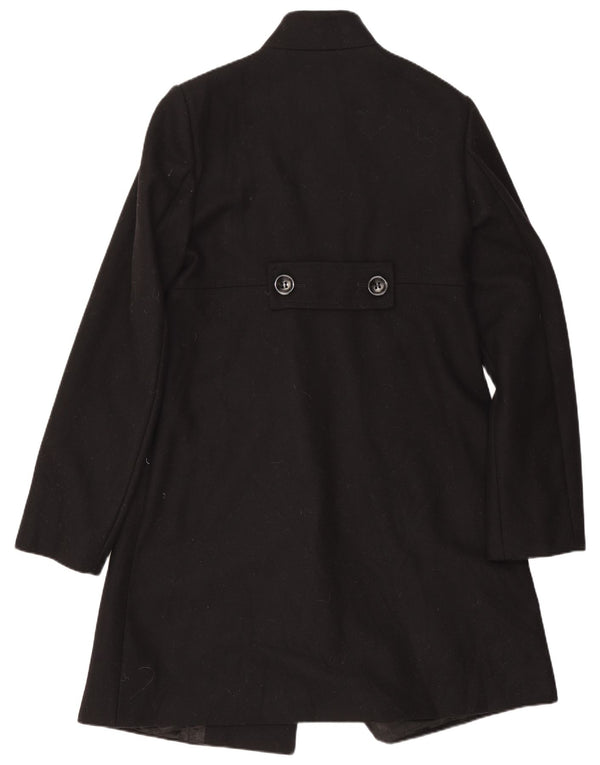 Benetton Womens Overcoat IT 42 Medium Black Wool