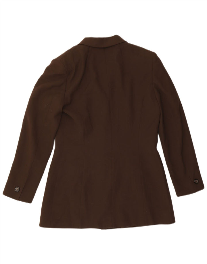 Marella Womens 4 Button Blazer Jacket UK 12 Medium Brown Wool Classic
