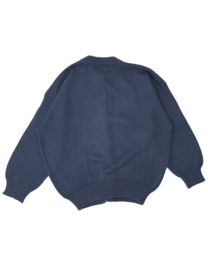 Vintage Womens Cardigan Sweater IT 46 Large Blue Polyester