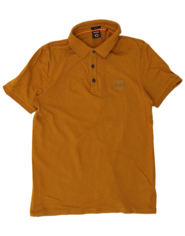 Hugo Boss Mens Slim Fit Polo Shirt Large Brown Cotton