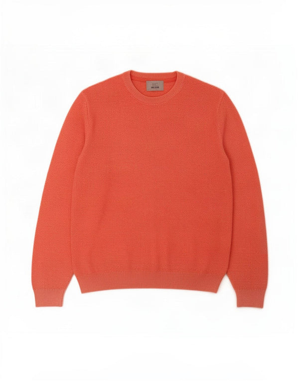 Marks & Spencer Mens Crew Neck Jumper Sweater Medium Orange Cotton