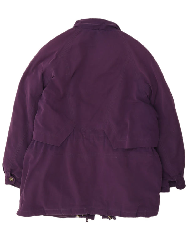 Vintage Womens Oversized Padded Coat EU 46 XL Purple Polyester