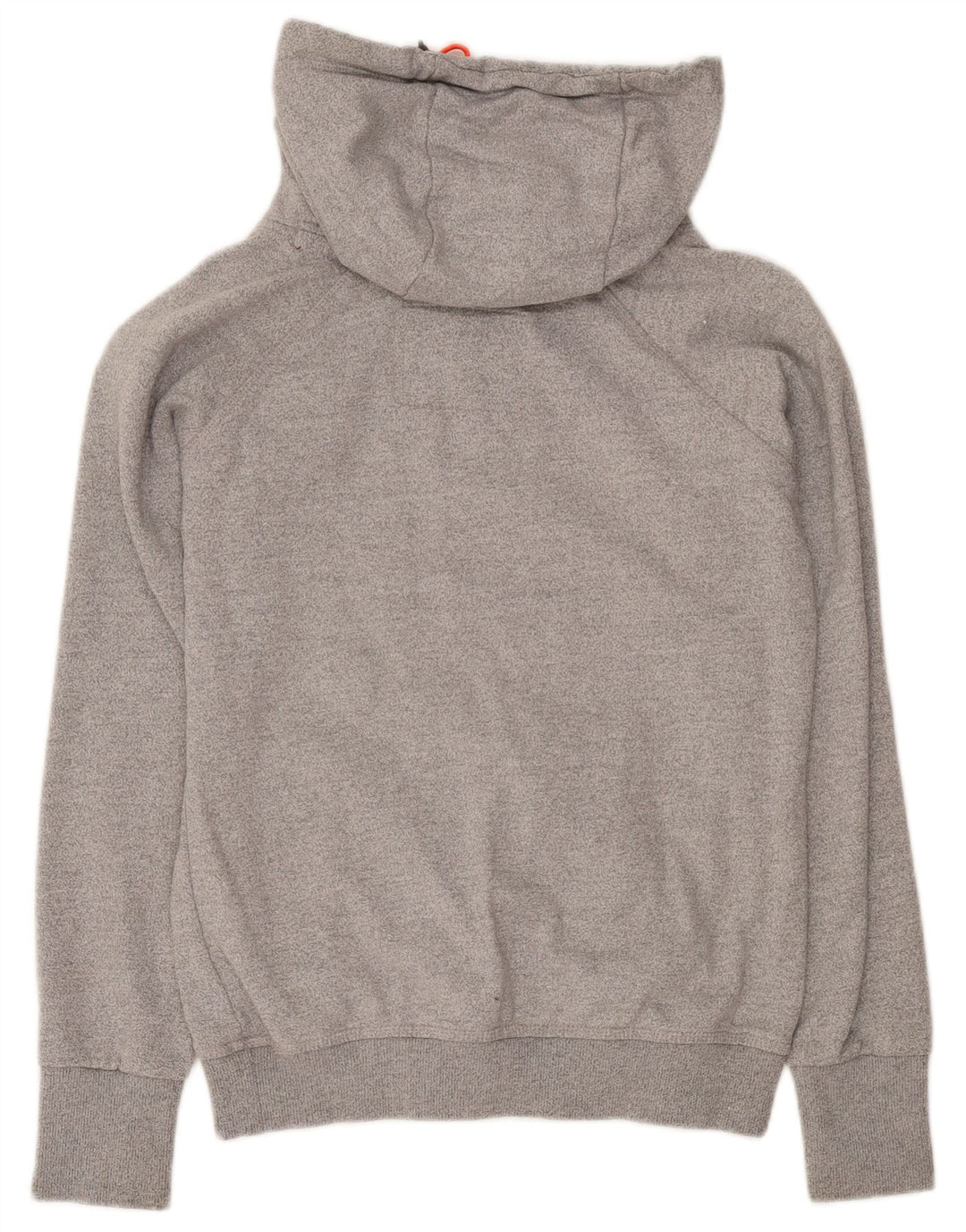 SUPERDRY Womens Hoodie Jumper UK 14 Medium Grey Flecked Cotton