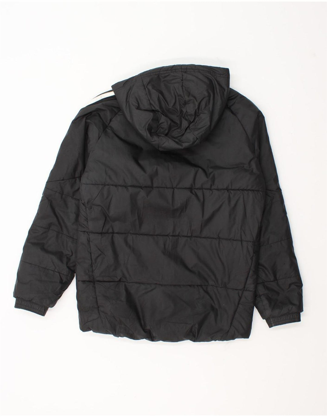 Adidas Boys Hooded Padded Jacket 11-12 Years Black Polyester