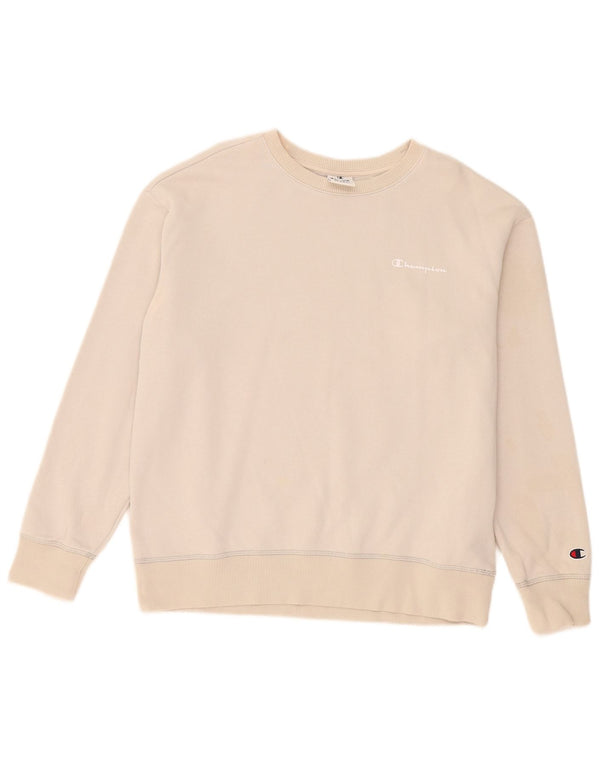 Champion Mens Sweatshirt Jumper Medium Beige Cotton