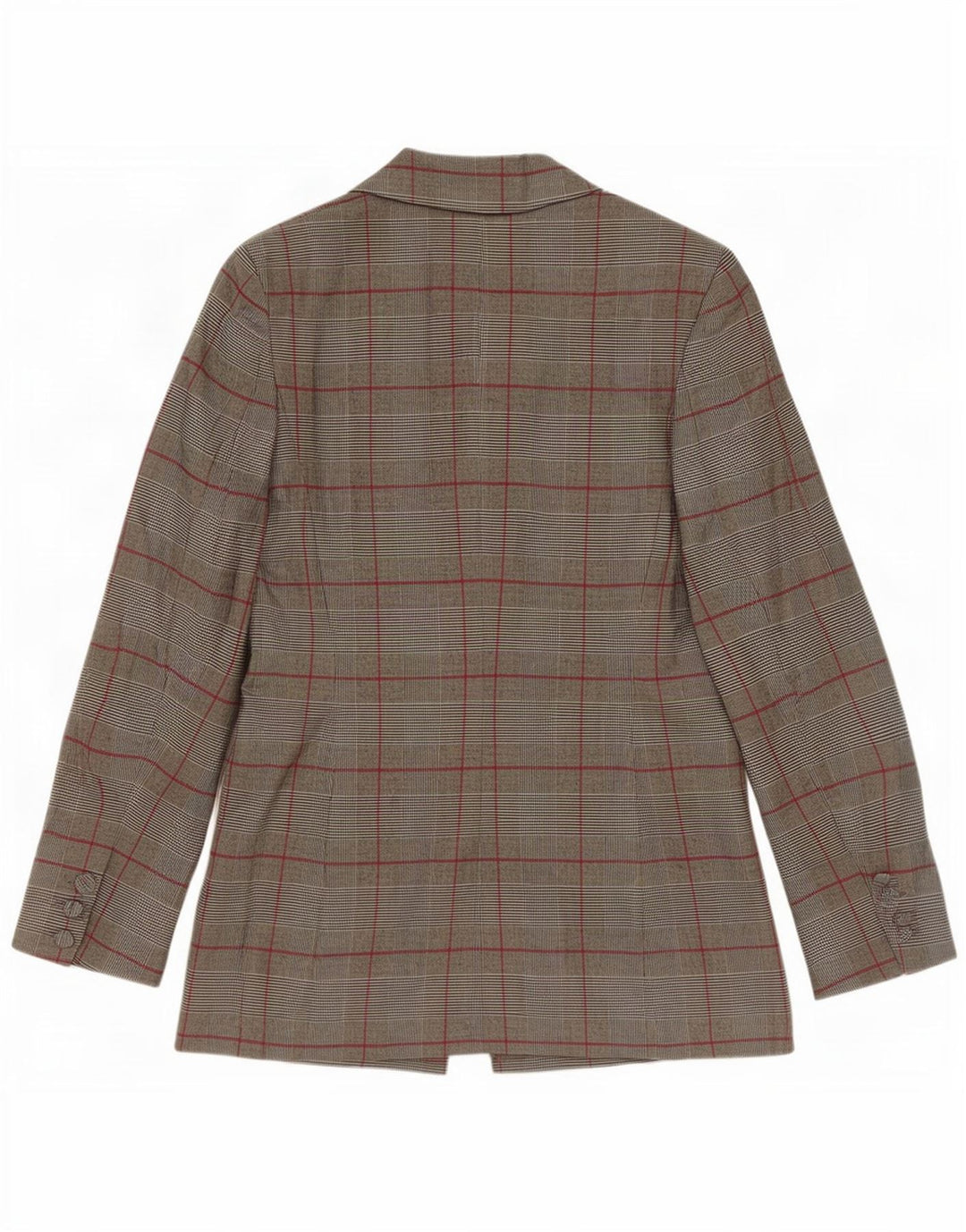 Zara Womens 1 Button Blazer Jacket UK 12 Medium Grey Check Polyester