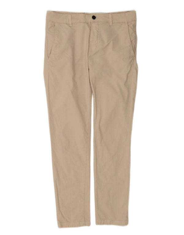 Zara Mens Slim Chino Trousers EU 40 Medium W31 L30 Beige Cotton