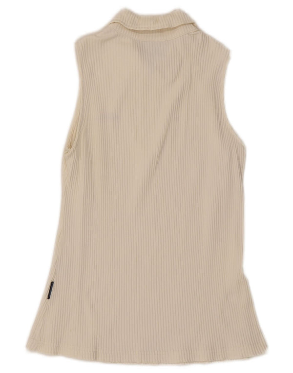 Ellesse Womens Sleeveless Polo shirt UK 16 Large White Polyamide