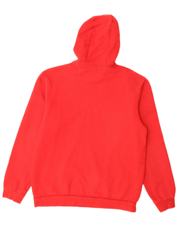 Adidas Mens Hoodie Jumper Medium Red Cotton