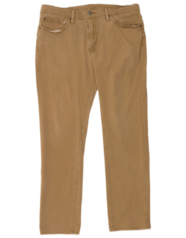 Levi's Mens Slim Casual Trousers W36 L32 Beige Cotton