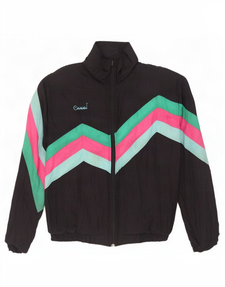 Creation Mens Tracksuit Top Jacket XL Black Colourblock Polyamide