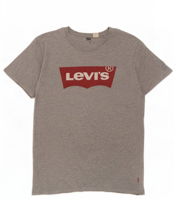 Levi's Mens Graphic T-Shirt Top Medium Grey Flecked Cotton