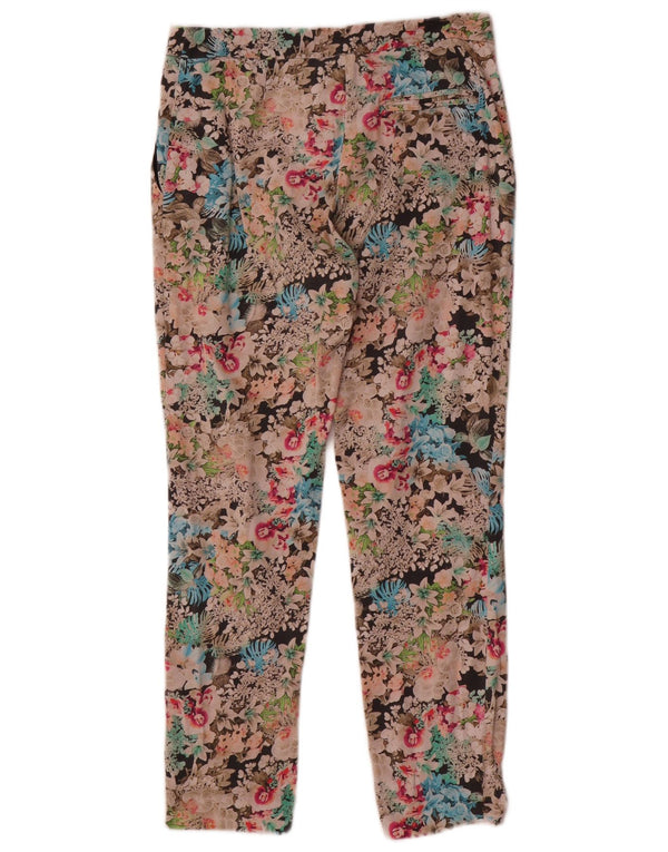 Topshop Womens Cropped Trousers UK 8 Small W26 L26 Multicoloured Floral