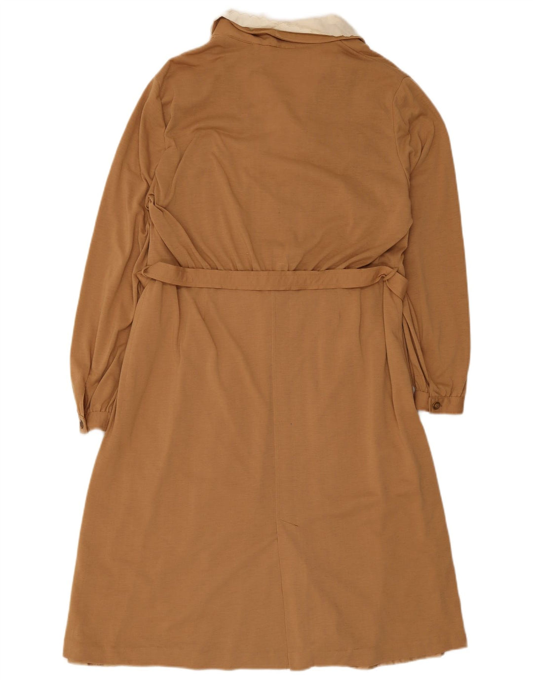 Vintage Womens Long Sleeve Basic Dress IT 52 2XL Brown Colourblock