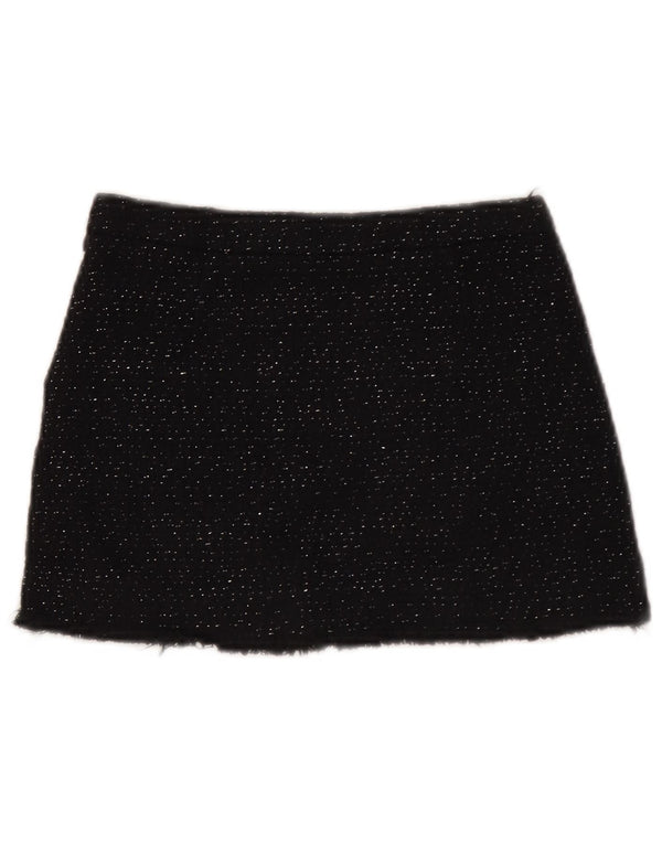 Zara Girls Mini Skirt 9-10 Years W24 Black Cotton