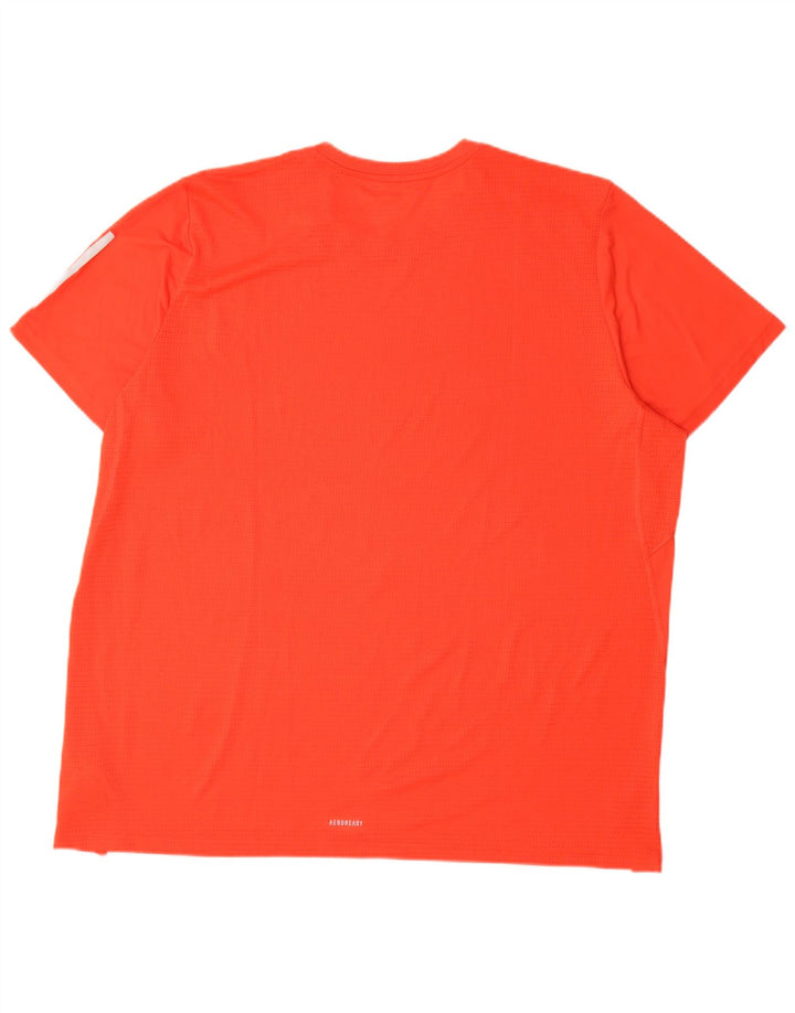 ADIDAS Mens T-Shirt Top 2XL Orange Polyester