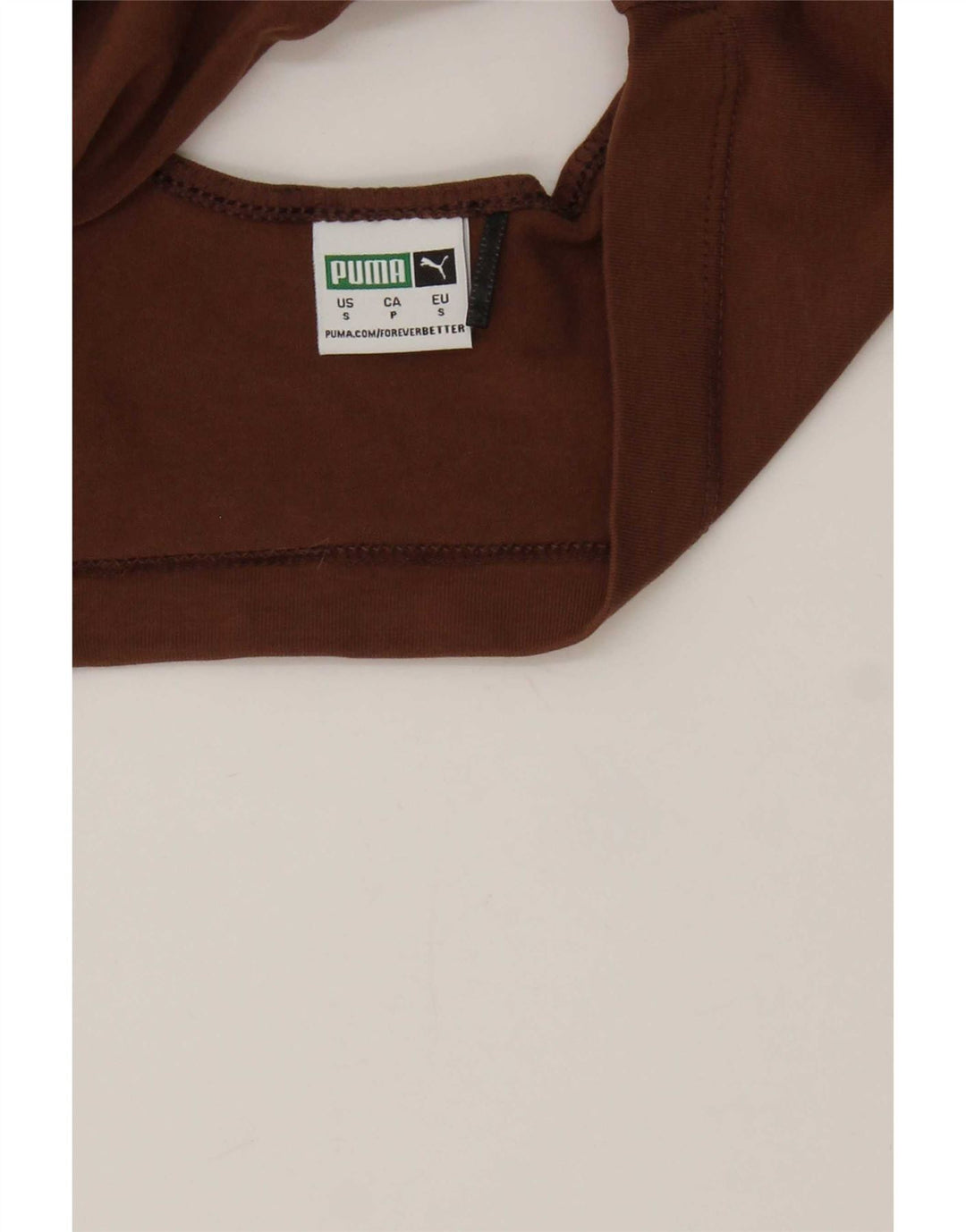Puma Womens Crop Top UK 10 Small Brown Cotton