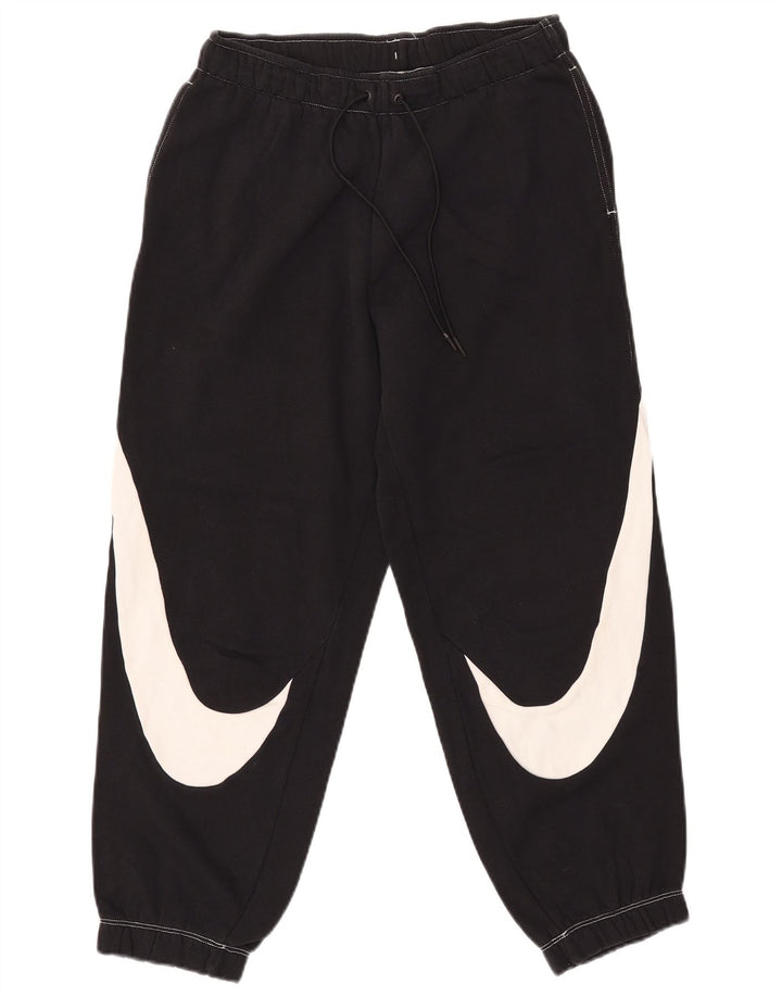 NIKE Womens Graphic Tracksuit Trousers Joggers UK 10 Small  Black Cotton