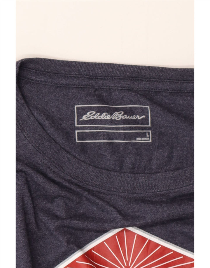 EDDIE BAUER Mens Graphic T-Shirt Top Large Navy Blue