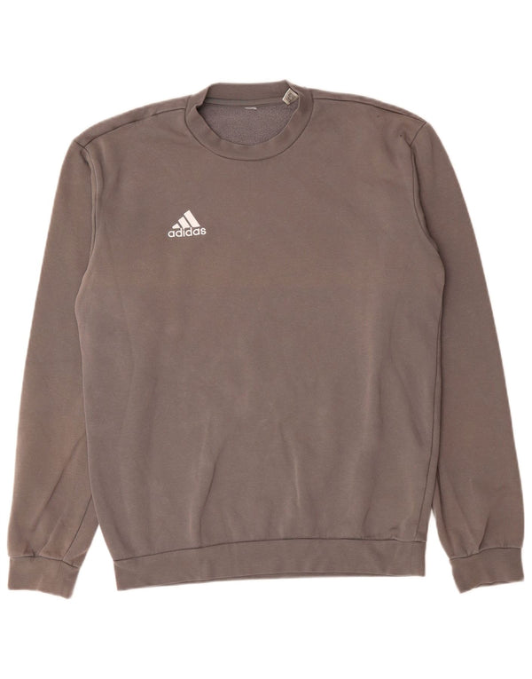 Adidas Mens Sweatshirt Jumper Medium Grey Cotton