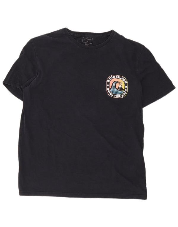 Quiksilver Mens Graphic T-Shirt Top Medium Navy Blue Cotton