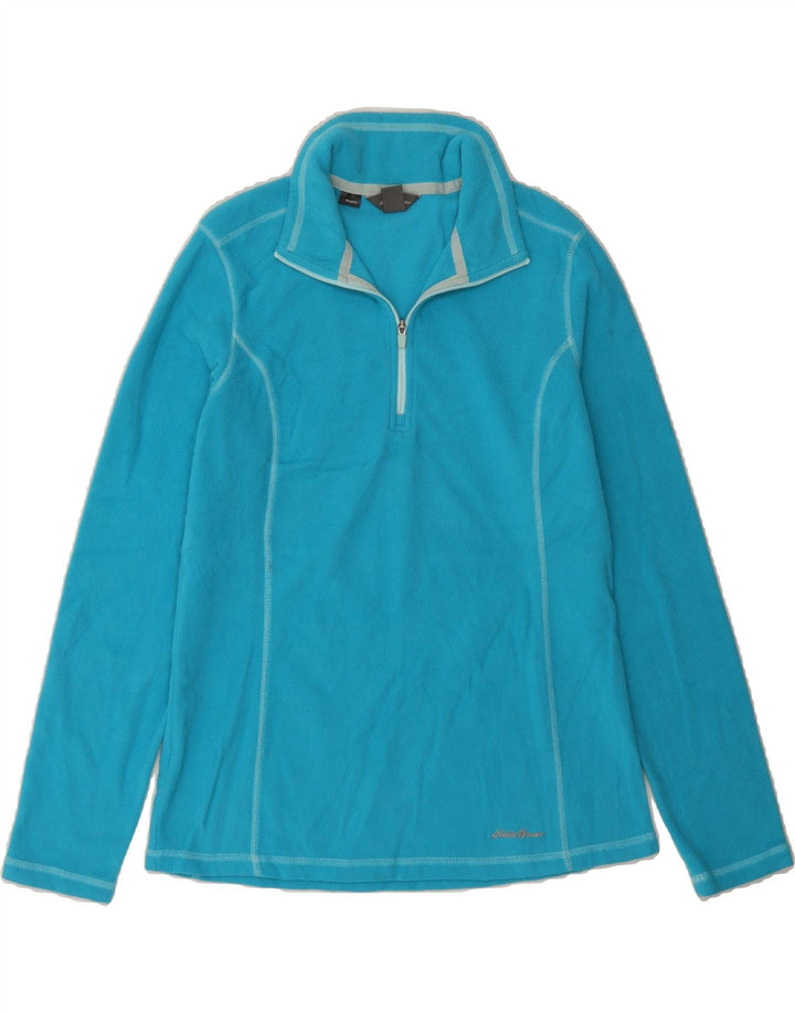EDDIE BAUER Womens Zip Neck Fleece Jumper UK 10 Small Blue Polyester Vintage Eddie Bauer and Second-Hand Eddie Bauer from Messina Hembry 