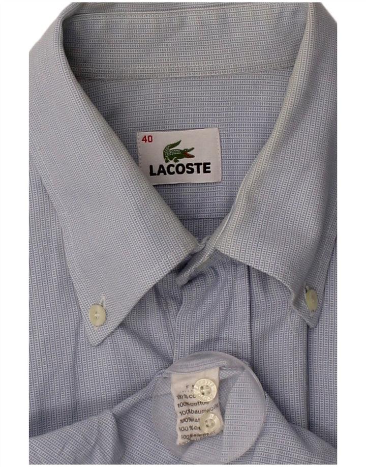 LACOSTE Mens Shirt Size 40 Medium Blue Cotton