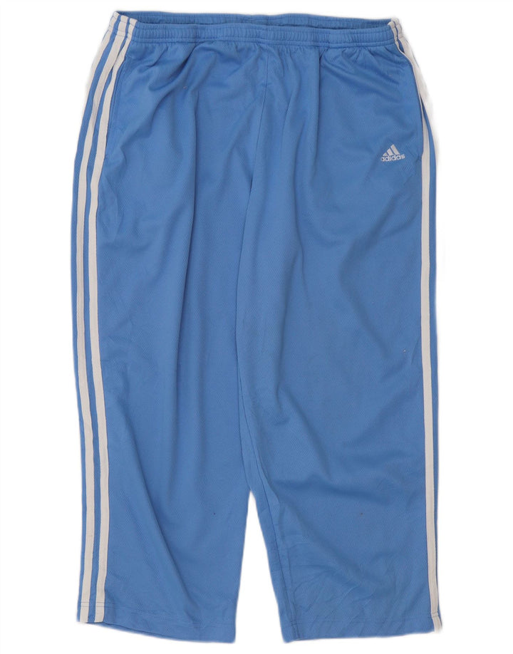 ADIDAS Womens Capri Tracksuit Trousers UK 18 XL  Blue Polyester