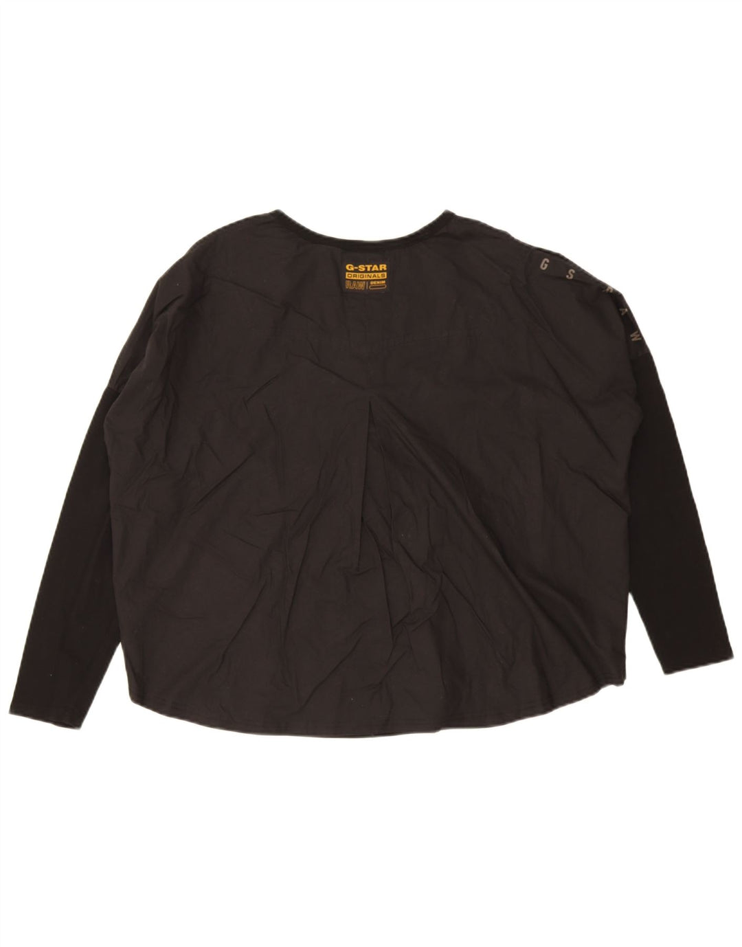 G-Star Womens Oversized Top Long Sleeve UK 14 Medium Black Cotton