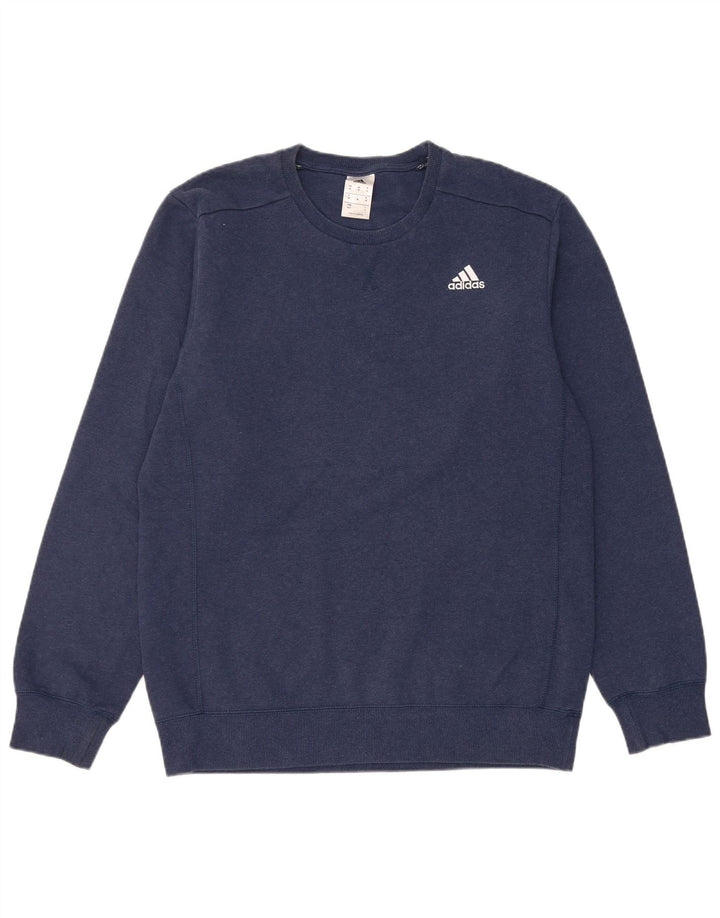 Adidas Mens Sweatshirt Jumper Medium Navy Blue Cotton