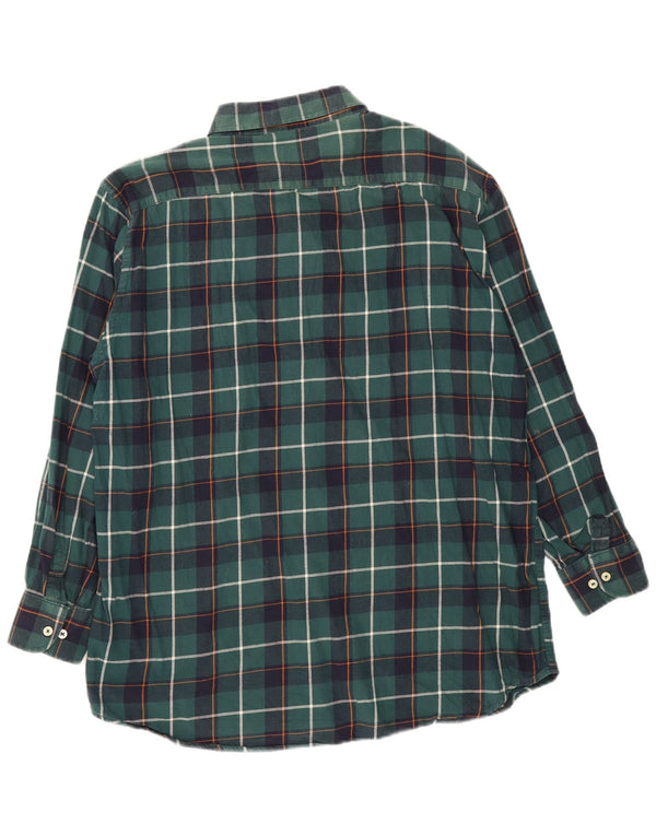 Carrera Mens Regular Fit Flannel Shirt 2XL Green Check Cotton