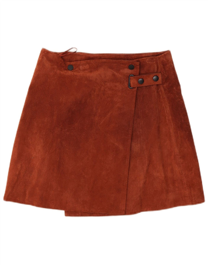 Mango Womens Suede Wrap Skirt Small W26 Brown