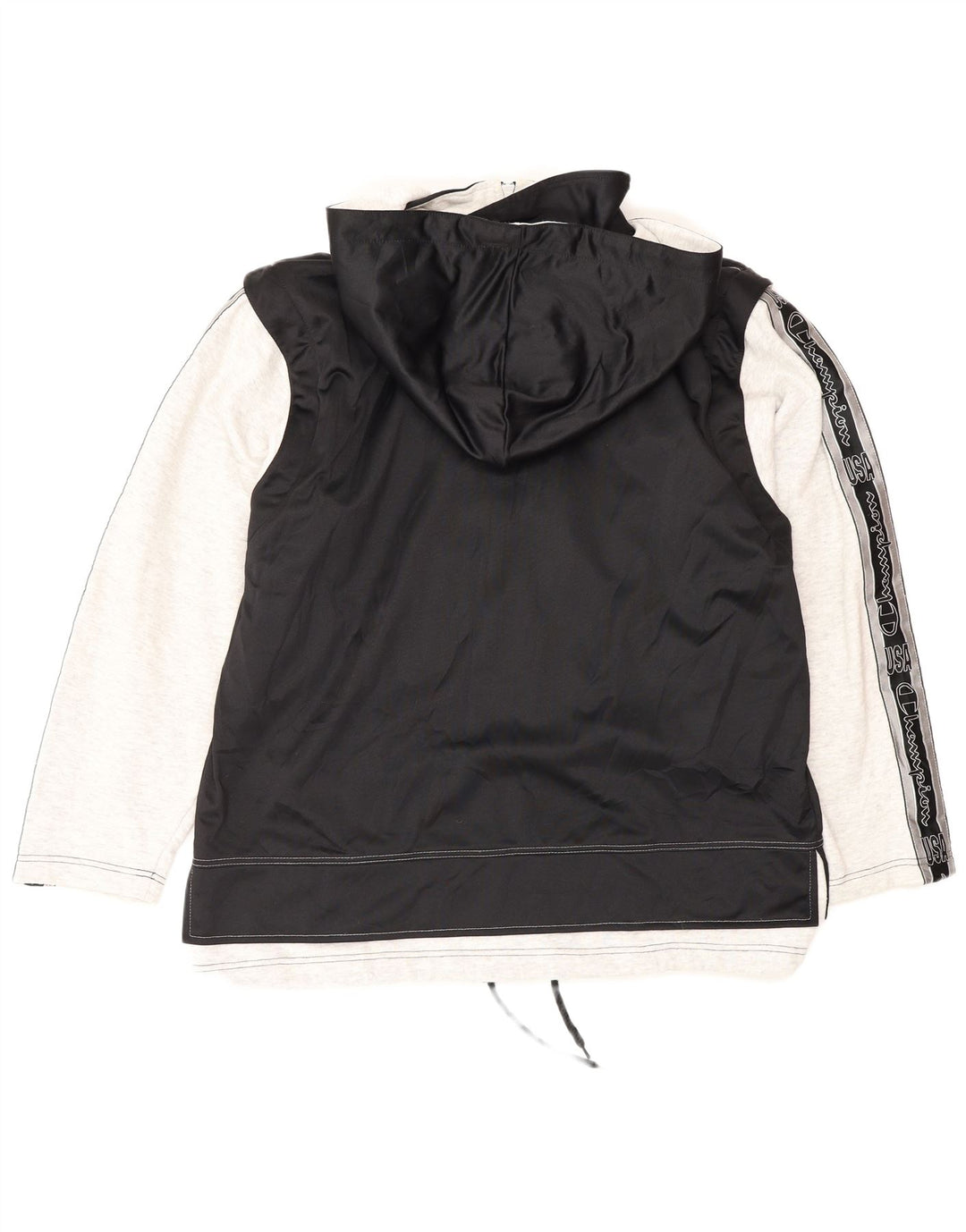 Champion Mens Graphic Hooded Tracksuit Top Jacket Medium Black Colourblock