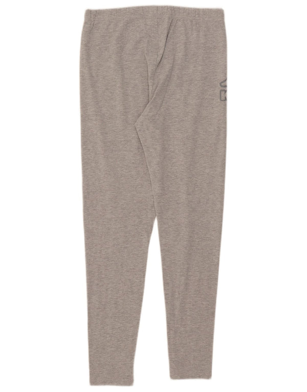 Kappa Womens Graphic Leggings UK 12 Medium Grey Flecked Cotton