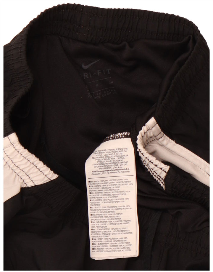 NIKE Womens Dri Fit Sport Shorts UK 8 Small  Black Colourblock Polyester