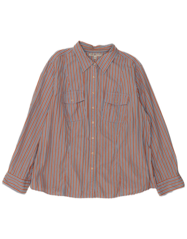 TOMMY HILFIGER Womens Shirt US 20 3XL Blue Striped Cotton