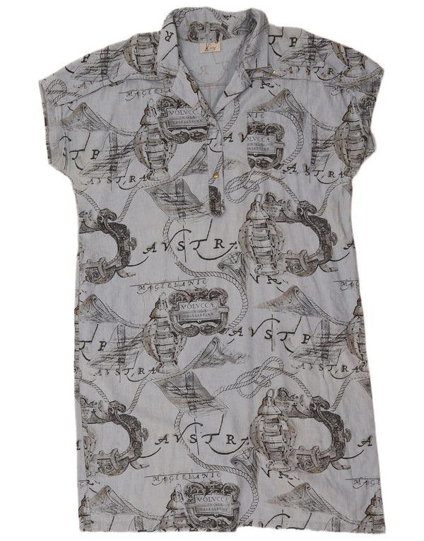 Romy Womens Graphic Shift Dress IT 54 3XL Blue