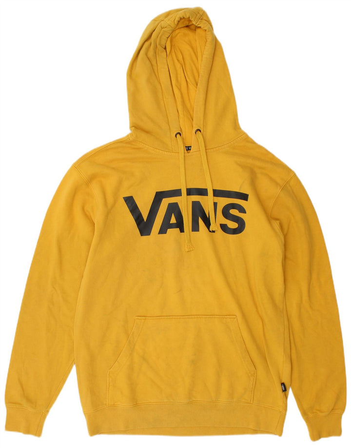 Vans Mens Graphic Hoodie Jumper Medium Yellow Cotton