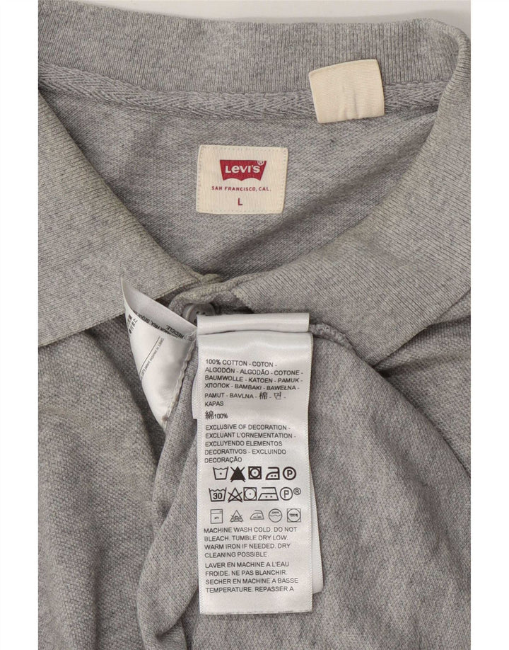 Levi's Mens Polo Shirt Large Grey Cotton