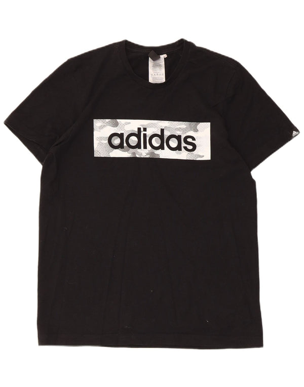 Adidas Mens Graphic T-Shirt Top Small Black Cotton