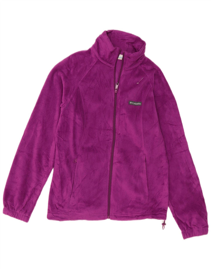 COLUMBIA Womens Fleece Jacket UK 14 Medium Purple Polyester