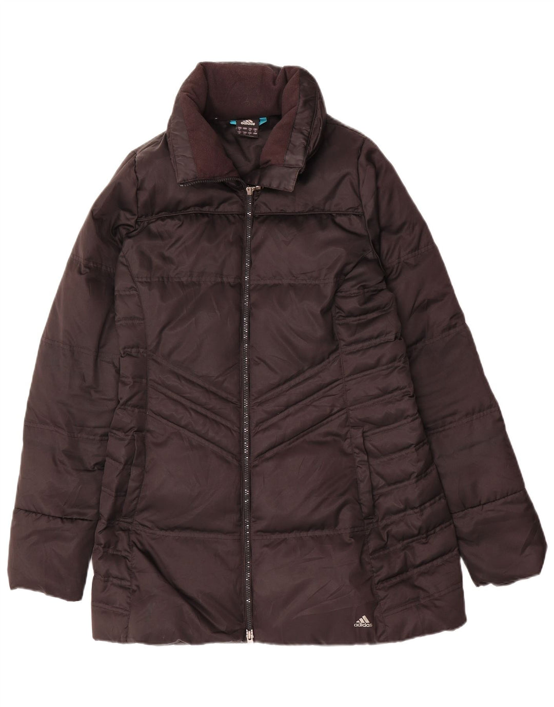 Adidas Womens Padded Coat UK 12 Medium Black Polyester