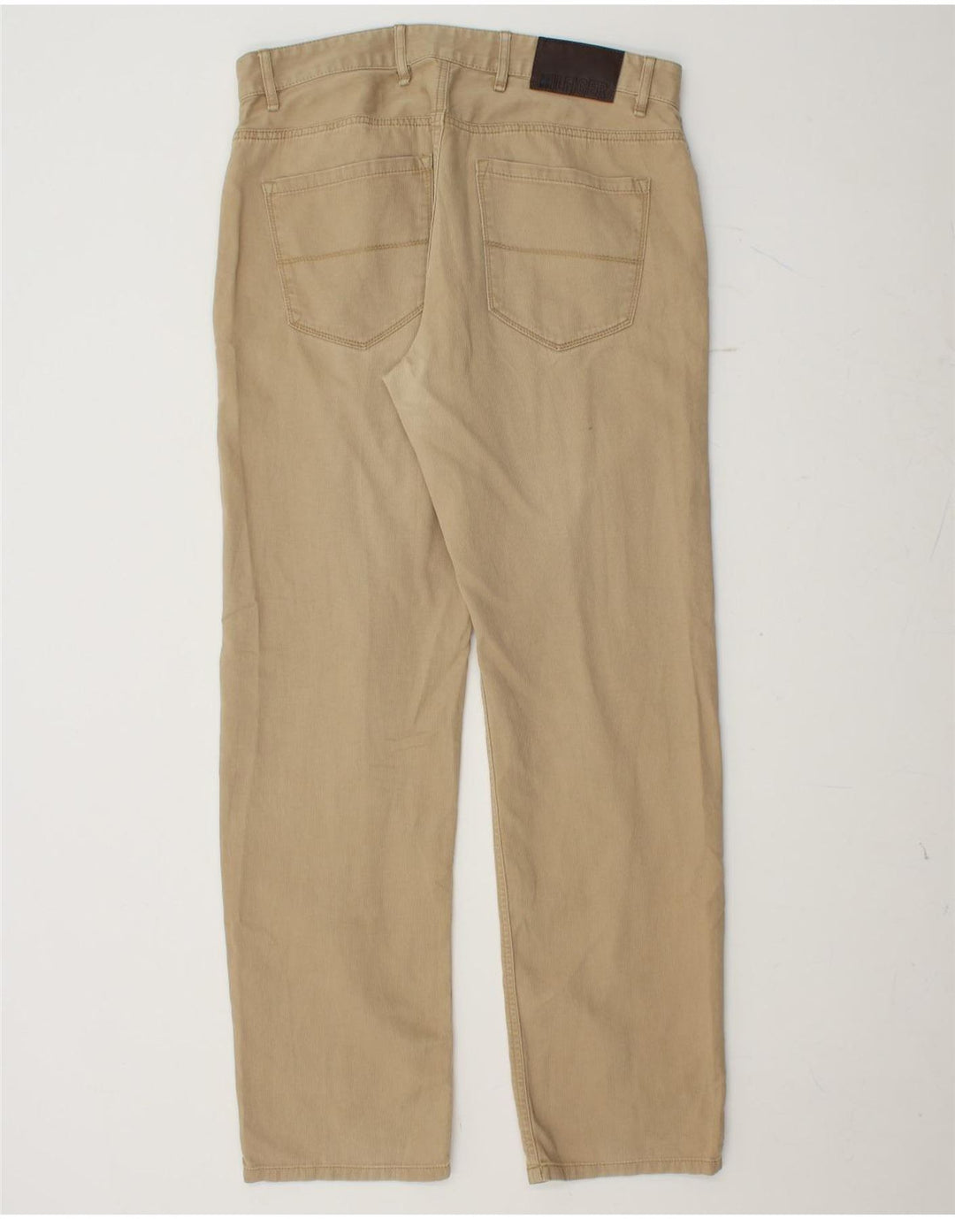 TOMMY HILFIGER Mens Straight Casual Trousers W32 L32 Beige Cotton