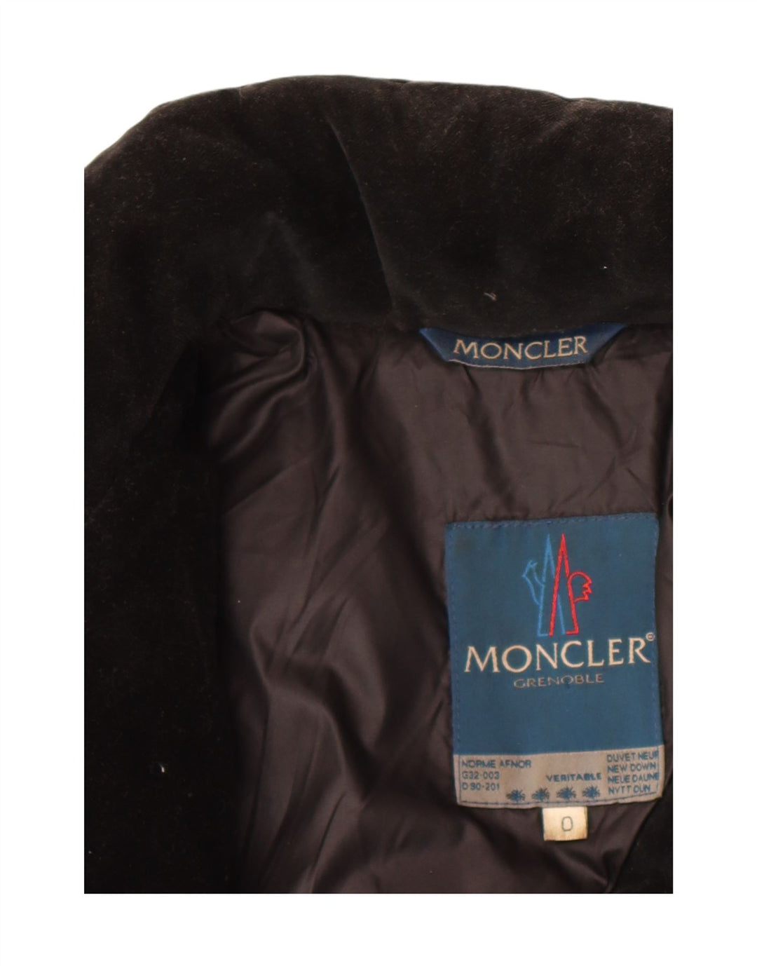 Moncler Womens Oversized Velvet Padded Jacket Size 0 XS Black Cotton