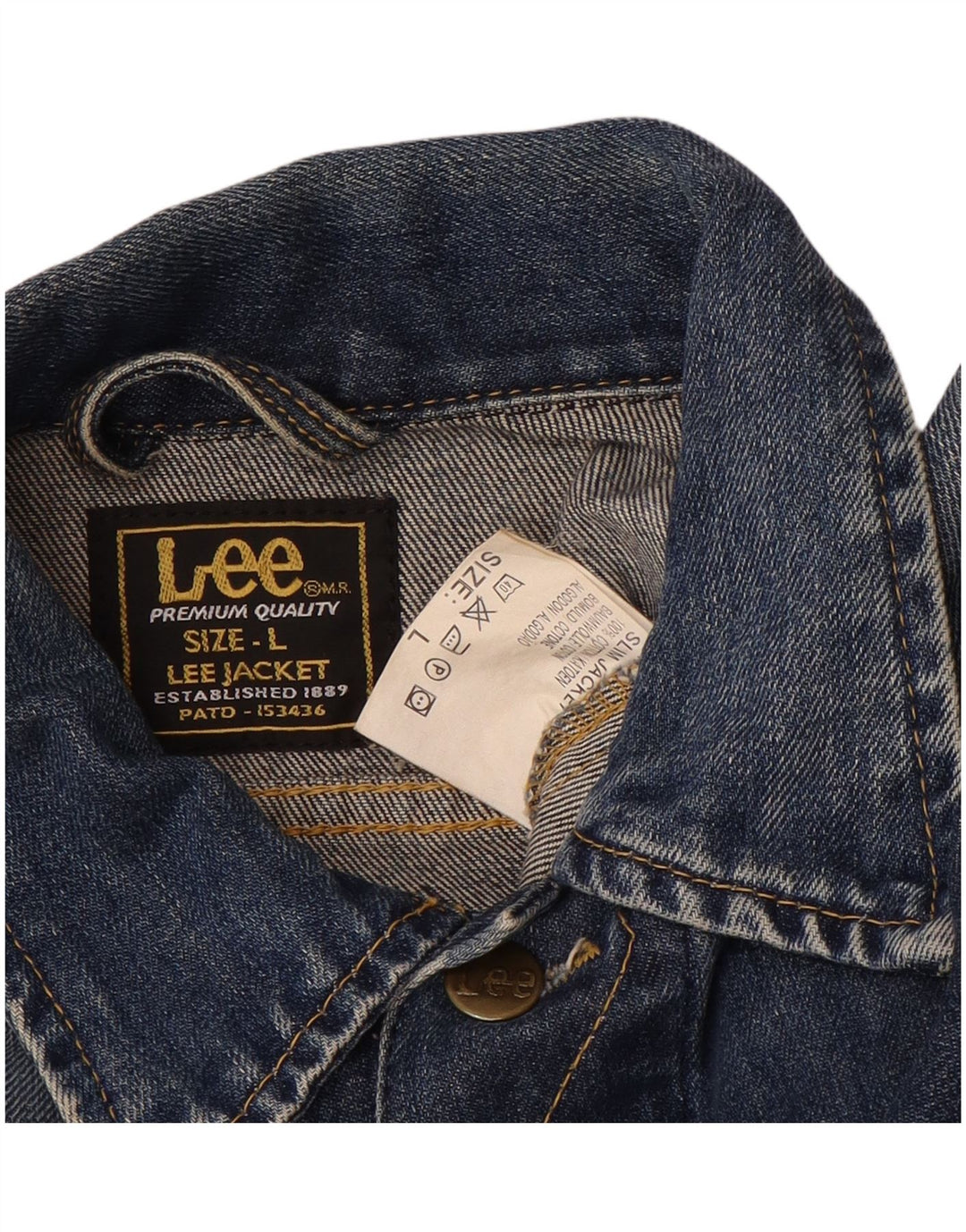 Lee Womens Denim Jacket UK 16 Large Blue Cotton