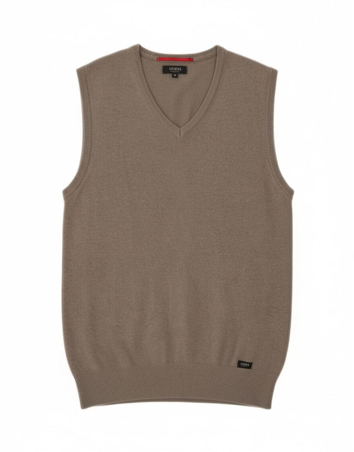 GUESS Mens Vest Tank Top Medium Grey Virgin Wool Vintage Guess and Second-Hand Guess from Messina Hembry 
