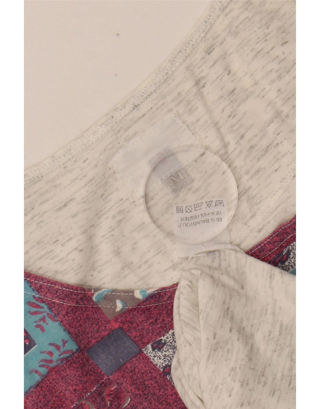 TAKE FIVE Mens Graphic Vest Top Medium Grey Colourblock Cotton