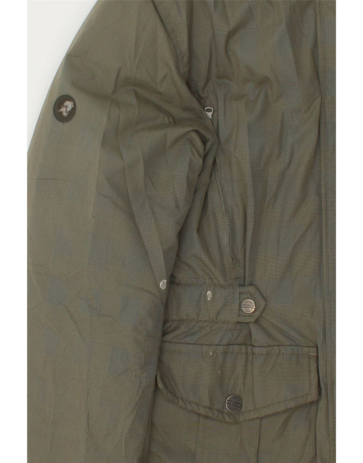 INVICTA Womens Windbreaker Jacket UK 14 Medium Grey Check Polyester Vintage Invicta and Second-Hand Invicta from Messina Hembry 