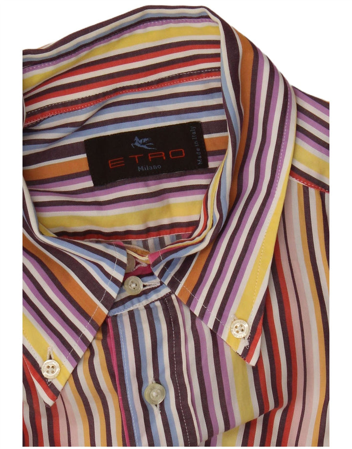 Etro Mens Shirt Large Multicoloured Striped