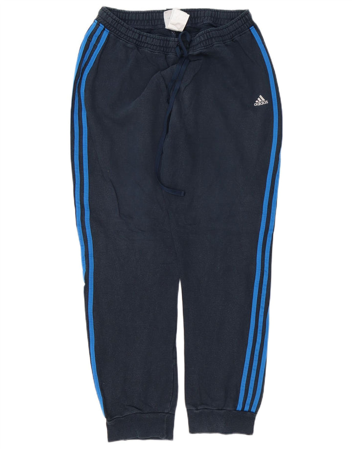 ADIDAS Mens Tracksuit Trousers Joggers UK 40/42 Medium  Navy Blue Cotton
